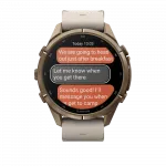 Смарт-годинник Garmin Fenix 9 Pro - inReach, 43мм Autumn Gold Titanium з Bone бежевим шкіряним ремінцем