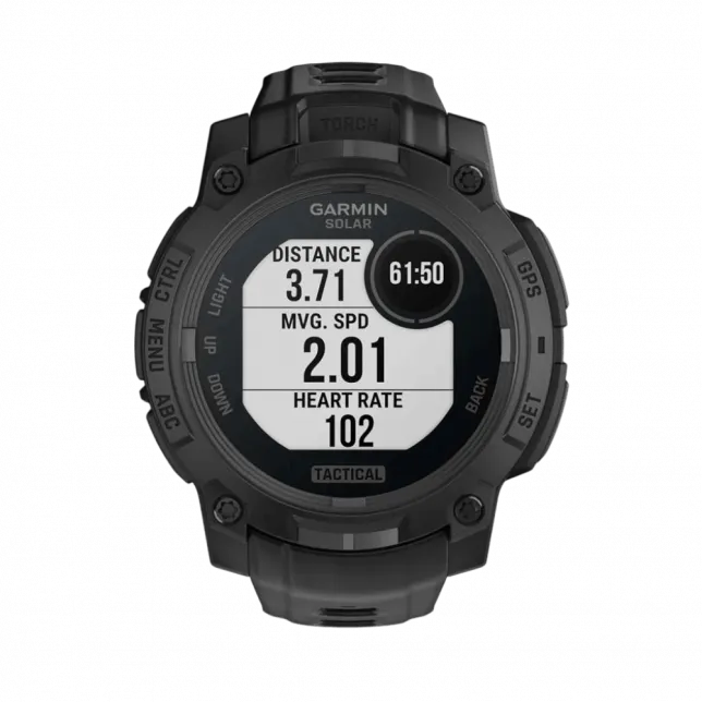 Смарт-годинник Garmin Instinct 3 45 мм, Solar, Tactical Edition Black чорний з чорним силіконовим ремінцем