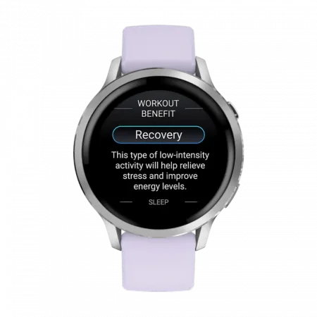 Смарт-годинник Garmin Venu 4 41 мм Silver з Periwinkle бузковим силіконовим ремінцем
