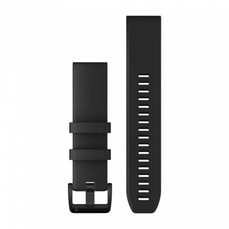 Ремінець QuickFit 22 мм, Black чорний, Black Stainless Steel застібка, силіконовий