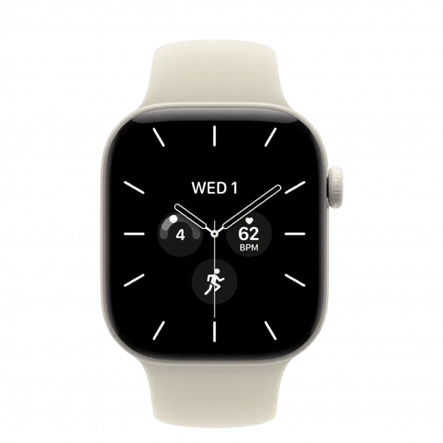 Apple Watch Series 12 GPS + LTE 42mm Pearl White Ceramic Case with Sand Sport Band - S/M (MJGW4)