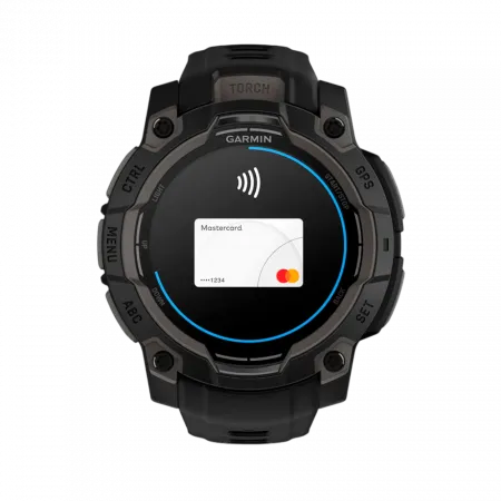 Смарт-годинник Garmin Instinct 3 45 мм, AMOLED Black чорний з Black чорним силіконовим ремінцем