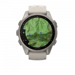 Смарт-годинник Garmin Fenix 9 43мм, Titanium з Fog Gray сірим силіконовим ремінцем