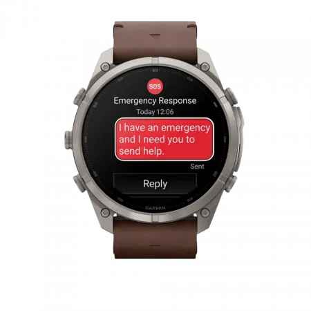 Смарт-годинник Garmin Fenix 9 Pro - inReach, 51мм Titanium з Walnut коричневим шкіряним ремінцем