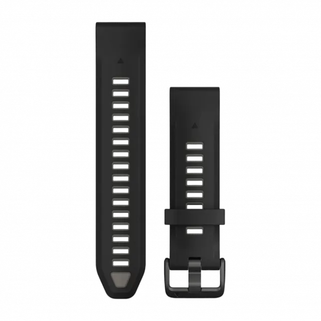 Ремінець QuickFit 20 мм, Black/Pebble Gray чорний силіконовий