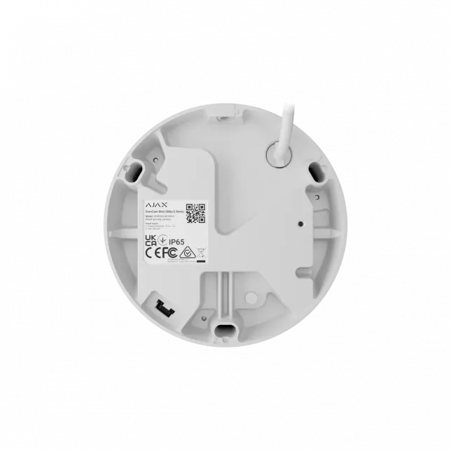 IP-Камера дротова Ajax TurretCam, 5мп, 4мм, Poe, True WDR, IP 65, ІЧ 35м, аудіо, кут огляду 75°до 85°, купольна, біла