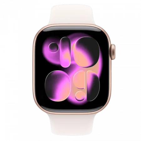 Apple Watch Series 11 GPS + LTE, 42mm Rose Gold Aluminium Case with Light Blush Sport Band (M/L)