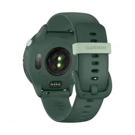 Смарт-годинник Garmin Vivoactive 6 Metallic Jasper Green з Jasper Green зеленим силіконовим ремінцем