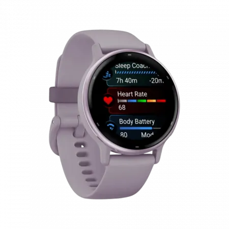 Смарт-годинник Garmin Vivoactive 5 Metallic Orchid Aluminum Bezel з бузковим корпусом Orchid та силіконовим ремінцем