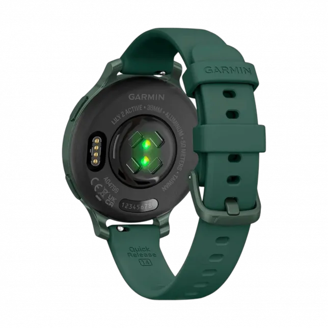 Смарт-годинник Garmin Lily 2 Active Jasper Green з Jasper Green зеленим силіконовим ремінцем
