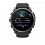 Смарт-годинник Garmin 9 51мм, Titanium з Pebble Gray темно-сірим силіконовим ремінцем