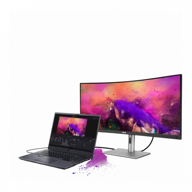 Монітор Asus 34.1" ProArt PA34VCNV 2xHDMI, 2xDP, USB-C, 2xUSB, RJ-45, MM, IPS, 3440x1440, 21:9, sRGB 100%, CURVED, AdaptiveSync, HAS, HDR10
