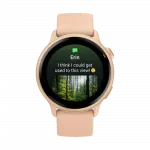 Смарт-годинник Garmin Vivoactive 6 Metallic Pink Dawn з Pink Dawn рожевим силіконовим ремінцем