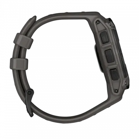 Смарт-годинник Garmin Instinct E 45 мм Black чорний з Charcoal коричневим силіконовим ремінцем