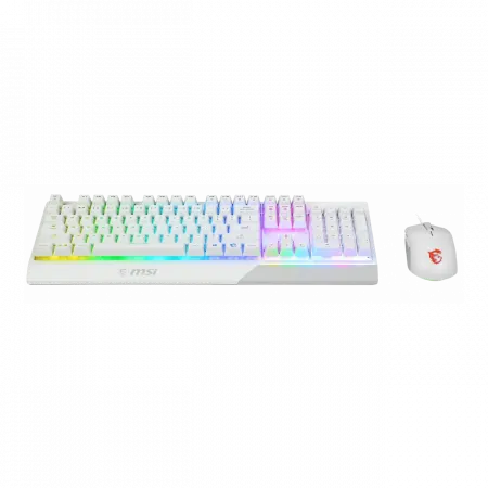 Комплект клавіатура та миша MSI Vigor GK30 COMBO WHITE UA USB, EN/UKR/RU, RGB, білий