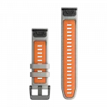 Ремінець QuickFit 22 мм, Fog Grey/Ember Orange сірий/помаранчевий силіконовий