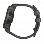 Смарт-годинник Garmin Instinct E 45 мм Black чорний з Charcoal коричневим силіконовим ремінцем