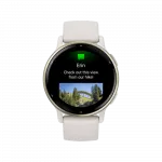 Смарт-годинник Garmin Vivoactive 5 Cream Gold Aluminum Bezel з корпусом кольору слонова кістка Ivory та силіконовим ремінцем