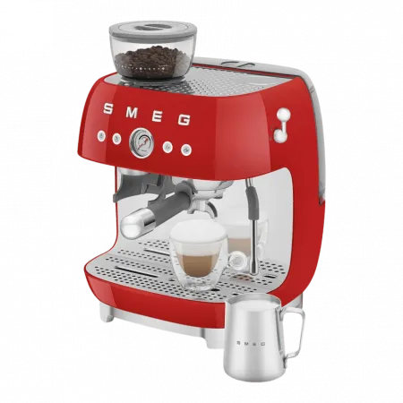 Кавомашина еспресо з кавомолкою Smeg (Red)