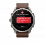 Смарт-годинник Garmin Fenix 9 Pro - inReach, 51мм Titanium з Walnut коричневим шкіряним ремінцем