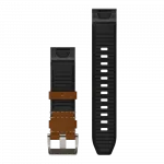 Ремінець QuickFit 22 мм, Brown/Black коричневий гібридний шкіряний/каучуковий
