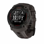 Смарт-годинник Garmin Instinct E 45 мм Black чорний з Charcoal коричневим силіконовим ремінцем