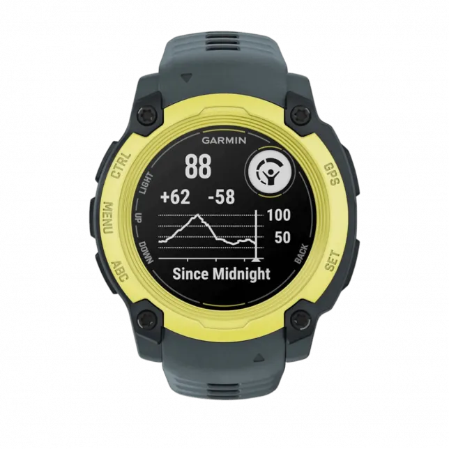 Смарт-годинник Garmin Instinct E 40 мм Electric Lime жовтий з Twilight сірим силіконовим ремінцем