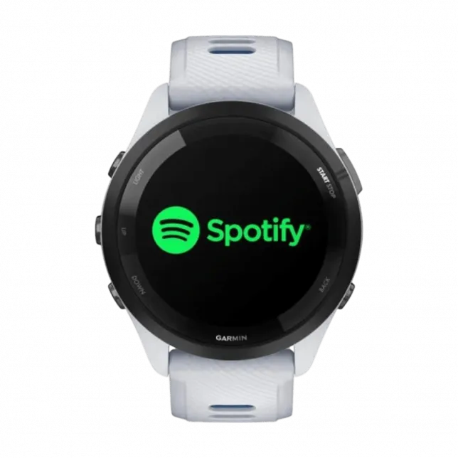 Смарт-годинник Garmin Forerunner 265 з Whitestone корпусом та Whitestone/Tidal Blue білим силіконовим ремінцем