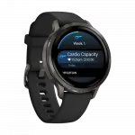 Смарт-годинник Garmin Venu 4 41 мм Slate з Black чорним силіконовим ремінцем