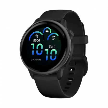 Смарт-годинник Garmin Vivoactive 6 Slate з Black чорним силіконовим ремінцем