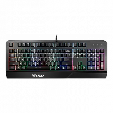 Клавіатура мембранна MSI Vigor GK20 UA 104key, USB-A, EN/UKR/RU, ColorLED, чорний