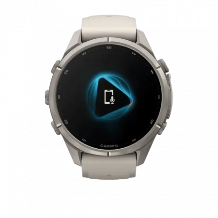 Смарт-годинник Garmin Fenix 9 Pro - inReach, 43мм Titanium з Fog Grey/Dark Sandstone сірим/темно сірим силіконовим ремінцем