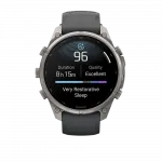Смарт-годинник Garmin Fenix 9 Pro - inReach, 47мм Titanium з Graphite/Black темно-сірим/чорним силіконовим ремінцем