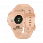 Смарт-годинник Garmin Vivoactive 6 Metallic Pink Dawn з Pink Dawn рожевим силіконовим ремінцем