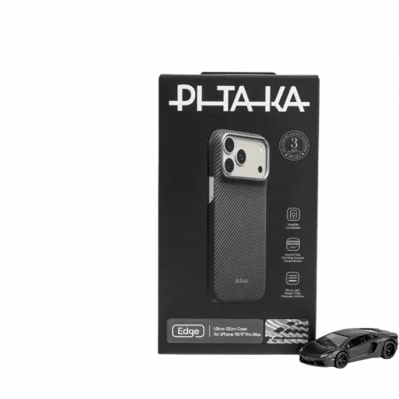 Чохол Pitaka Edge Ultra-Slim Twill Black/Grey для iPhone 18 Pro Max/17 Pro Max