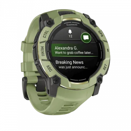 Смарт-годинник Garmin Instinct 3 50 мм, AMOLED Fern Green зелений з Fern Green зеленим силіконовим ремінцем