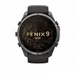 Смарт-годинник Garmin Fenix 9 Pro 51мм, Carbon Gray DLC Titanium з Black/Pebble Grey чорним/темно-сірим силіконовим ремінцем