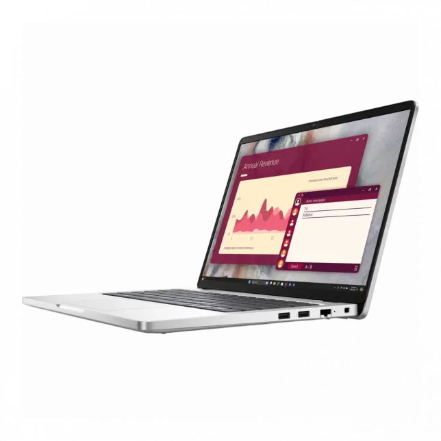 Ноутбук Dell Pro 14 14" FHD+ IPS AG, Intel U7-255U, 32GB, F512GB, UMA, Lin, сріблястий, US клавіатура
