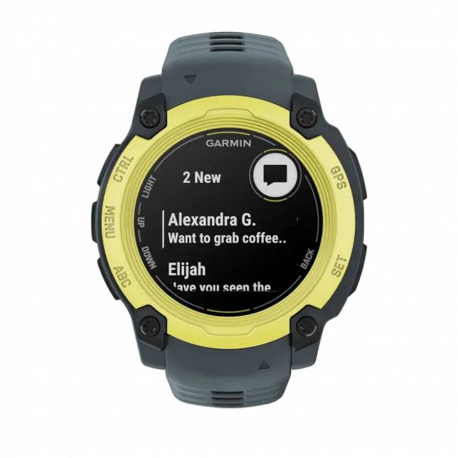 Смарт-годинник Garmin Instinct E 40 мм Electric Lime жовтий з Twilight сірим силіконовим ремінцем