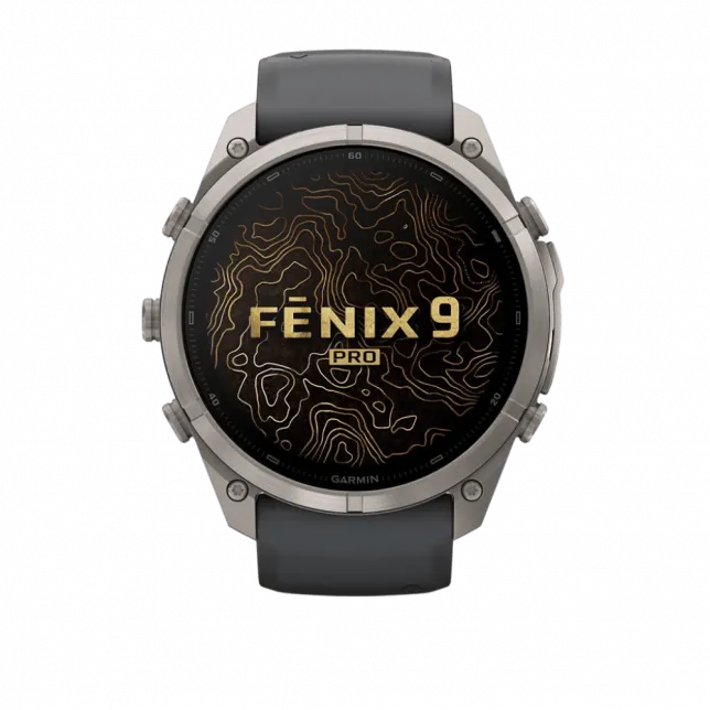 Смарт-годинник Garmin Fenix 9 Pro - inReach, 51мм Titanium з Graphite/Black темно-сірим/чорним силіконовим ремінцем
