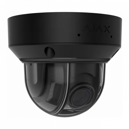 IP-камера дротова Ajax DomeCam HLVF 8 MP Black, 2.8–12 мм, PoE, True WDR, IP65, ІЧ 40 м, LED 25 м, аудіо, кут огляду 32° до 100°,  чорна, 126286.214.BL1