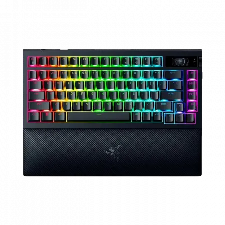 Клавіатура механічна Razer BlackWidow V4 Pro 75%, 81key, Mechanical Switches Gen-3, USB-A/WL/BT, EN, RGB, чорний