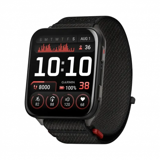 Смарт-годинник Garmin Venu X1 Black з титановим Slate корпусом та чорним нейлоновим ремінцем ComfortFit