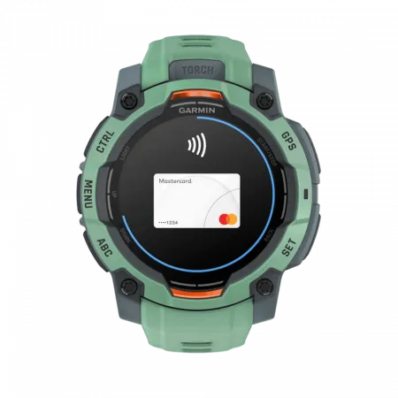 Смарт-годинник Garmin Instinct 3 45 мм, AMOLED Neotropic зелений з Neotropic зеленим силіконовим ремінцем