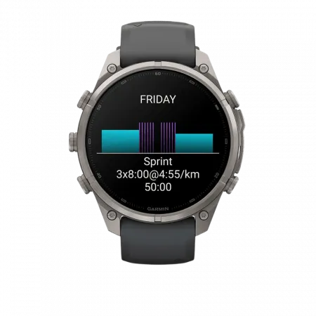 Смарт-годинник Garmin Fenix 9 Pro - inReach, 47мм Titanium з Graphite/Black темно-сірим/чорним силіконовим ремінцем