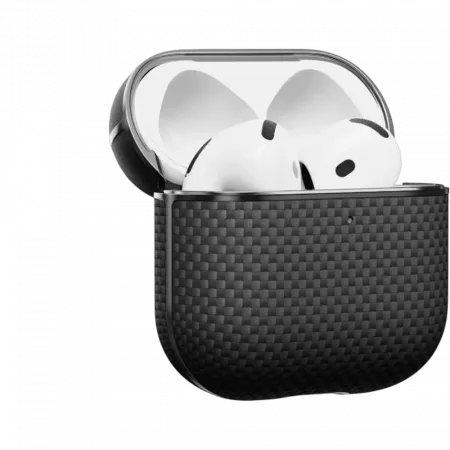 Магнітний чохол Pitaka Aramid Fiber Magnetic Case Plain Black/Grey для AirPods 4th Gen