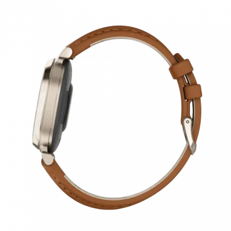Смарт-годинник Garmin Lily 2 Classic Cream Gold з Tan коричневим шкіряним ремінцем