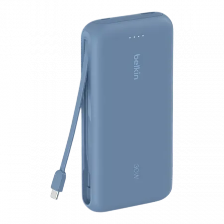 Повербанк Belkin 20000mAh 30W 2xUSB-C/1xUSB-A з інтегрованим кабелем USB-C Blue