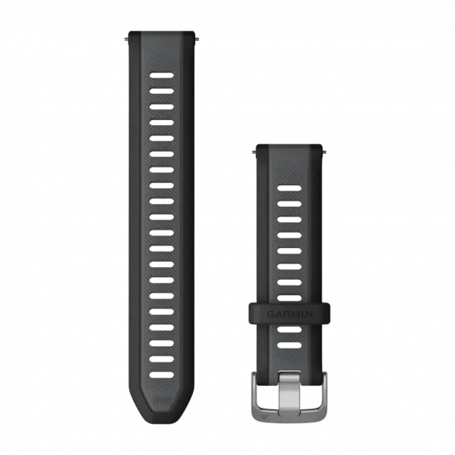 Ремінець Quick Release 20 мм, Black/Slate Grey чорний/сірий силіконовий