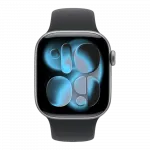 Apple Watch Series 11 GPS + LTE, 46mm Space Gray Aluminum Case with Black Sport Band - M/L